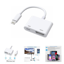 Lightning to HDMI Adapter for iPhone TV, MFi Certified 1080P Digital AV