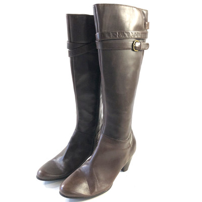 Ecco EUR 41 US 10 Women's Knee High Leather Riding Buckle Boots Brown PLS READ