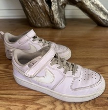 Nike Court Borough 2 Youth Girls Size 1 Purple White Low Top Athletic Sneakers