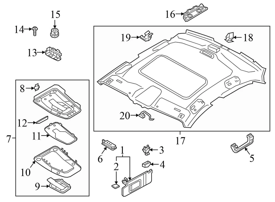 AUDI A3 2016-2020 2022-2024 - Parasol derecho / Espejo 8W0857552AM Foto 4 de 4