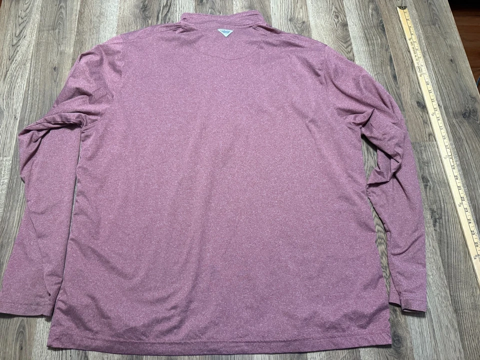 Columbia Shirt, Men's Size XL, Red, Long Sleeve, 1/4 Zipper, Logo - Image 2 of 4