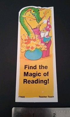 Vintage 1980s Teacher Touch Bookmark, ''Find The Magic Of Reading''  Wizard Magic