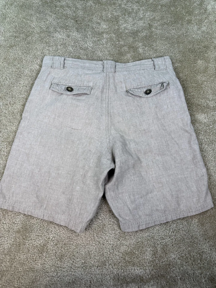 Pantalones Cortos Tasso Elba Island Para Hombre Talla 32 Mezcla de Lino Caqui Marrón Playa Informal B787 Foto 3 de 4