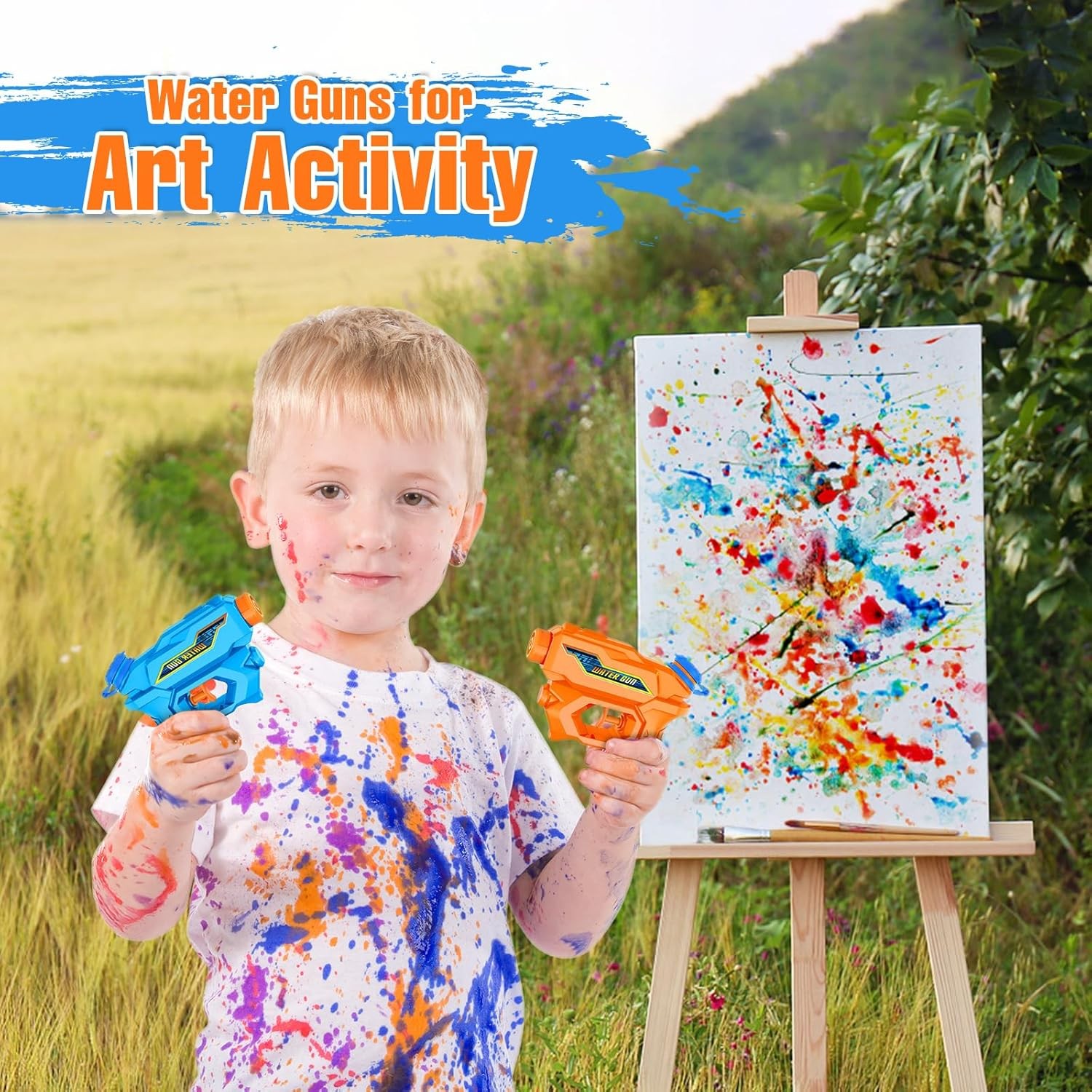 2 Pack Water Gun for Kids - Squirt Guns Water Blaster Soaker 100CC Capacity Wate