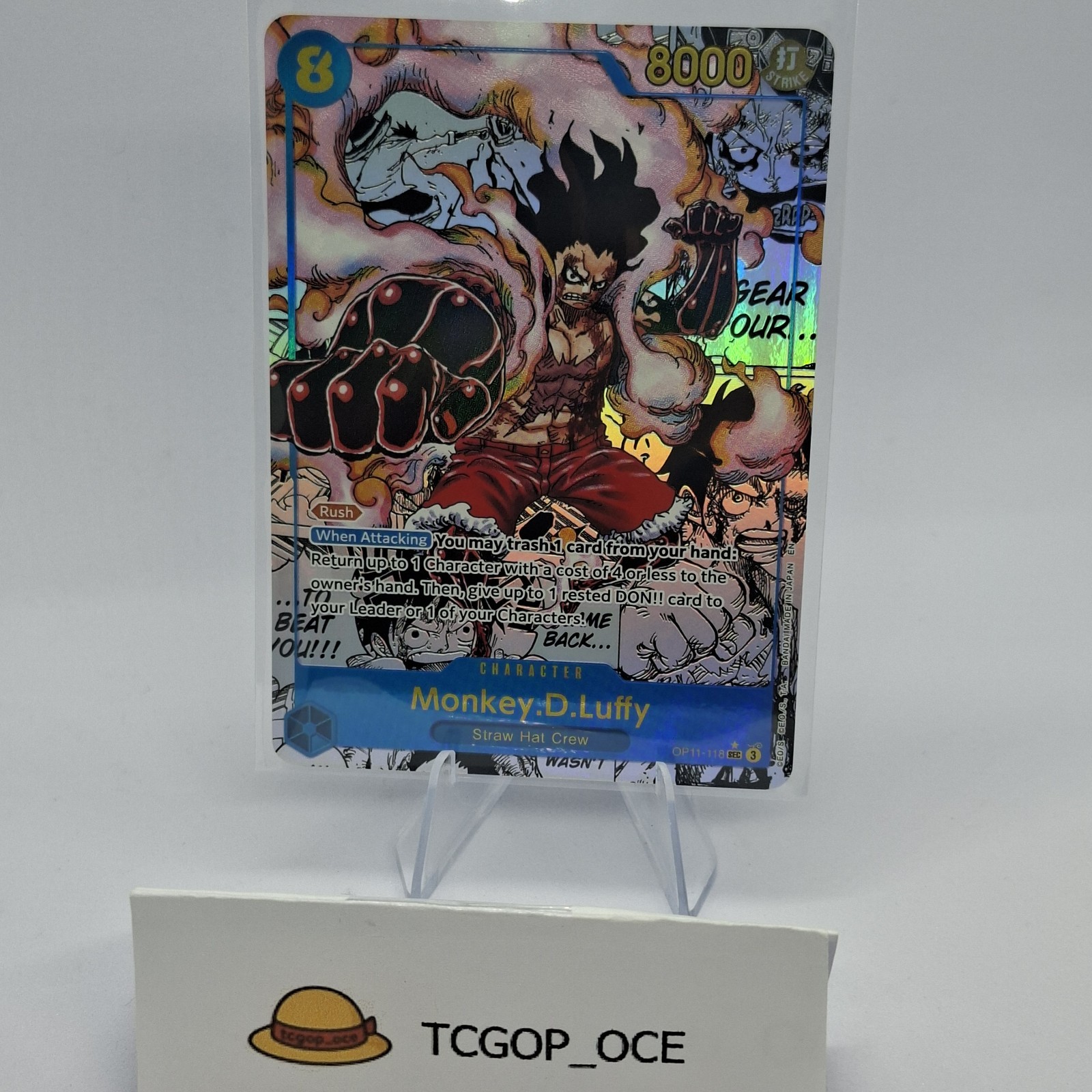 One Piece OP11-118 SEC Gear 4 Snakeman Monkey D Luffy MANGA ALT ART English NM