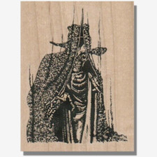 Wood Rubber Stamp, SKELETON HIDING, Halloween Stamp, Scary, Spooky, Skull, Bones