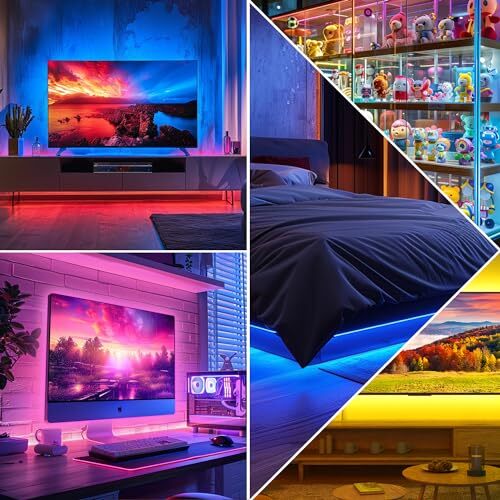 Led Strip Lights 14.3ft for 65-75in TV USB LED TV Backlight Kit with 24 Keys ... - Picture 5 of 9