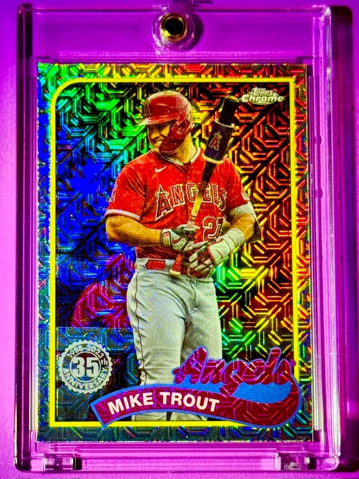 Mike Trout RARE CHROME MOJO REFRACTOR TOPPS CHROME SPECIAL 35TH ANNIVERSARY MINT - Image 4 of 4