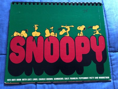 Peanuts Very Groovy 1975 Date Book Calendar Charlie Brown Snoopy