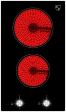 K&H 2 Burner 12" Electric Radiant Ceramic Cooktop Knob Control 240V KCN-3002K