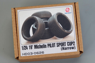 Hobby Design 1/24 19 Inch Michelin Pilot Sports Cup 2 Narrow Tires 4 HD03-0626