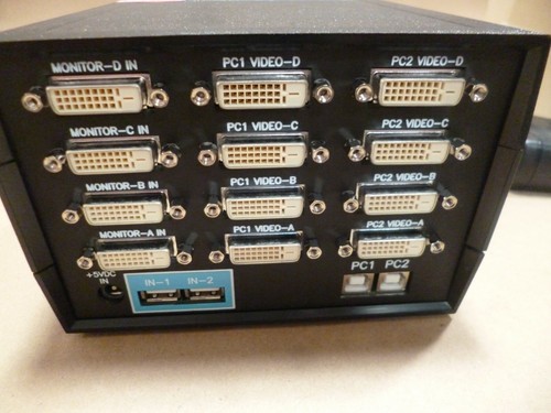 Vetra USB-802-IN2D4-DE 2 ports USB DVI commutateur KVM quad-tête avec panneau avant - Photo 3/6
