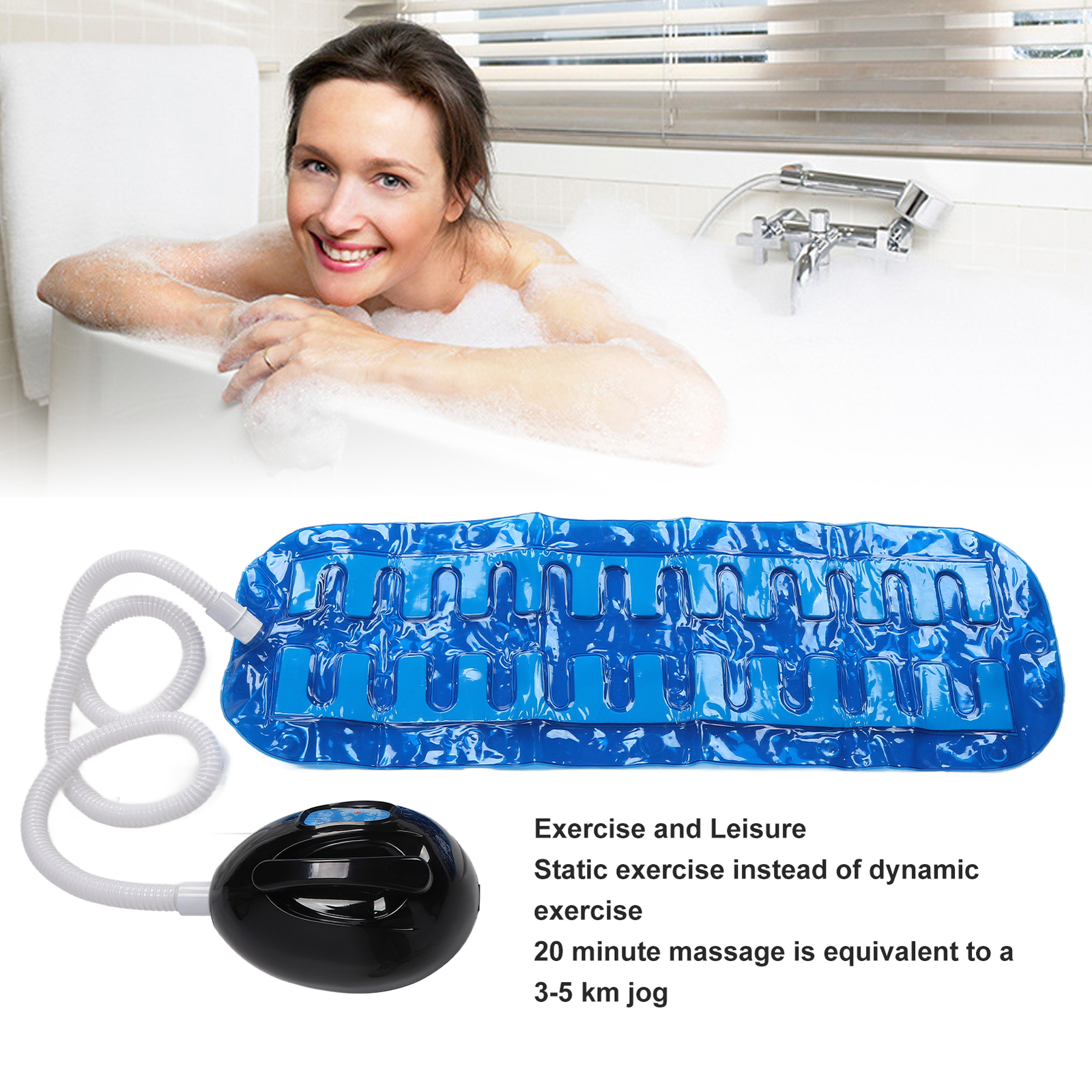 (US Plug 110V)Electric Bathtub Bubble Massage Mat 3 Gear Full Body