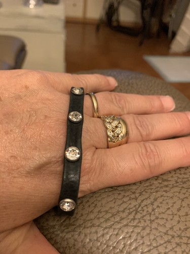 bracciale bracciali pelle nappa cuoio borchie Cristalli perle Multigiro - Foto 19 di 24