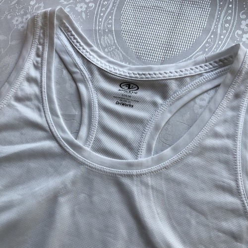 Athletic Dri-Works White Mesh Tank-Top Activewear Athletic Shirt Women’s Size L - Picture 10 of 17