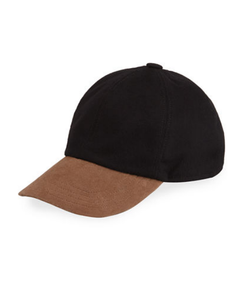 black cashmere baseball cap