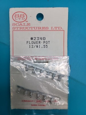 SCALE STRUCTURES LTD / JAKS INDUSTRIES 2340 HO METAL FLOWER POTS (12 PCS)