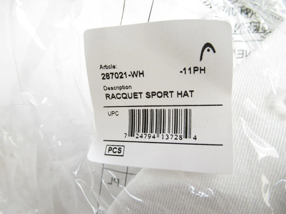 GORRA TENIS AJUSTABLE BORDADA DEPORTIVA RAQUETA CABEZA UNISEX (BLANCA) #287021-WH Foto 4 de 4