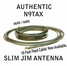 Authentic N9TAX VHF/UHF Slim Jim J-Pole For HT MURS / GMRS Antenna 10' Coax!
