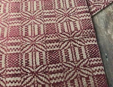 Amherst CRANBERRY & CREAM Table Runner 14" x 56"  Farmhouse Primitive