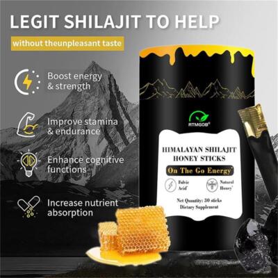 Better Alt Pure Himalayan Shilajit Sticks with Organic Honey, Naturally Sweeter