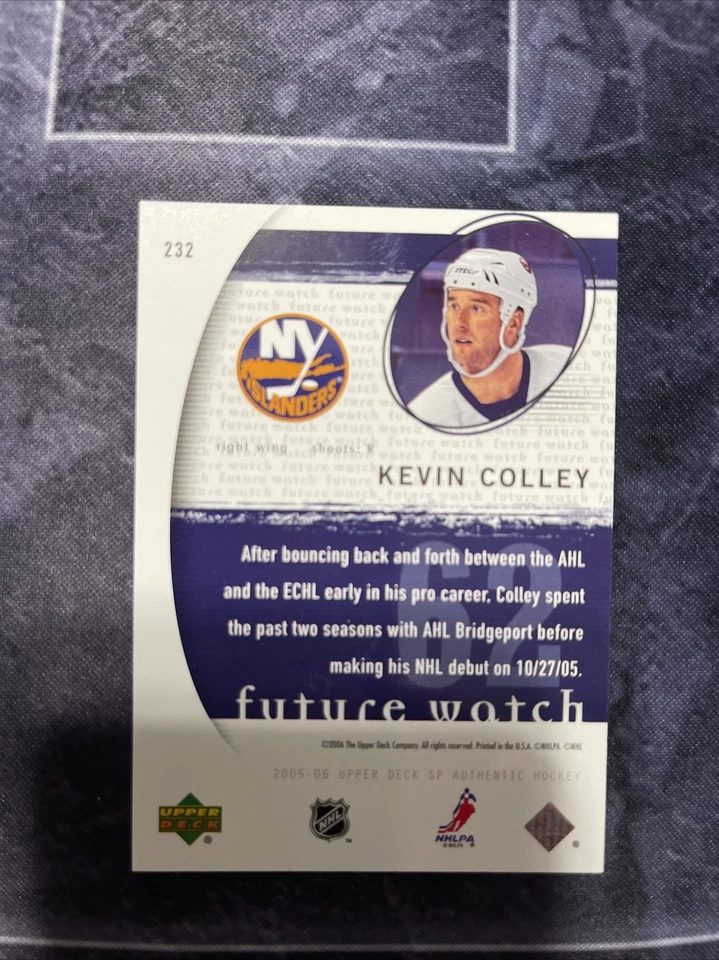 2005-06 SP Authentic Future Watch 232 Kevin Colley New York Islanders  - Image 2 of 2
