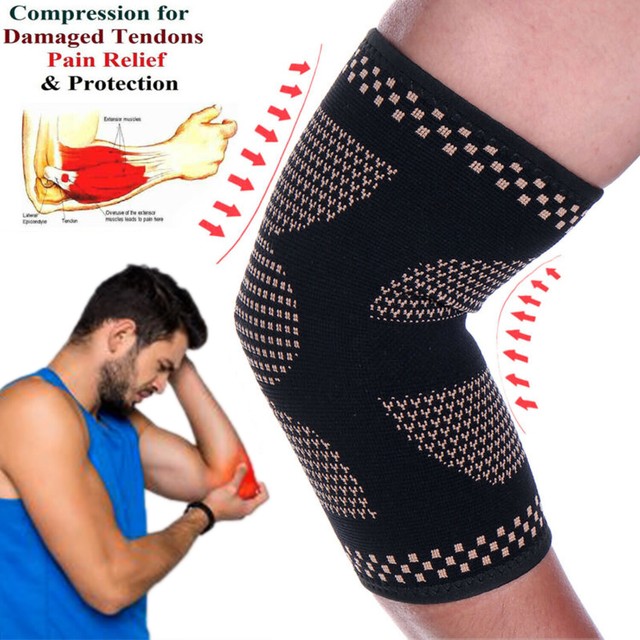 Copper Elbow Support Arm Compression Sleeve for Sport Athletics Muscle