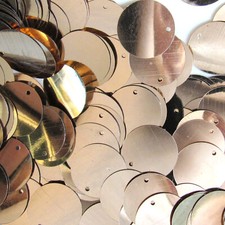 Sequins Gold Copper Seconds 30mm Paillettes Flat pieces Loose