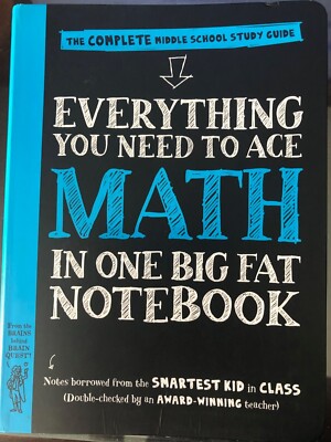  NEW Everything You Need to Ace Math in One Big Fat Notebook FAST SHIPPING!!!