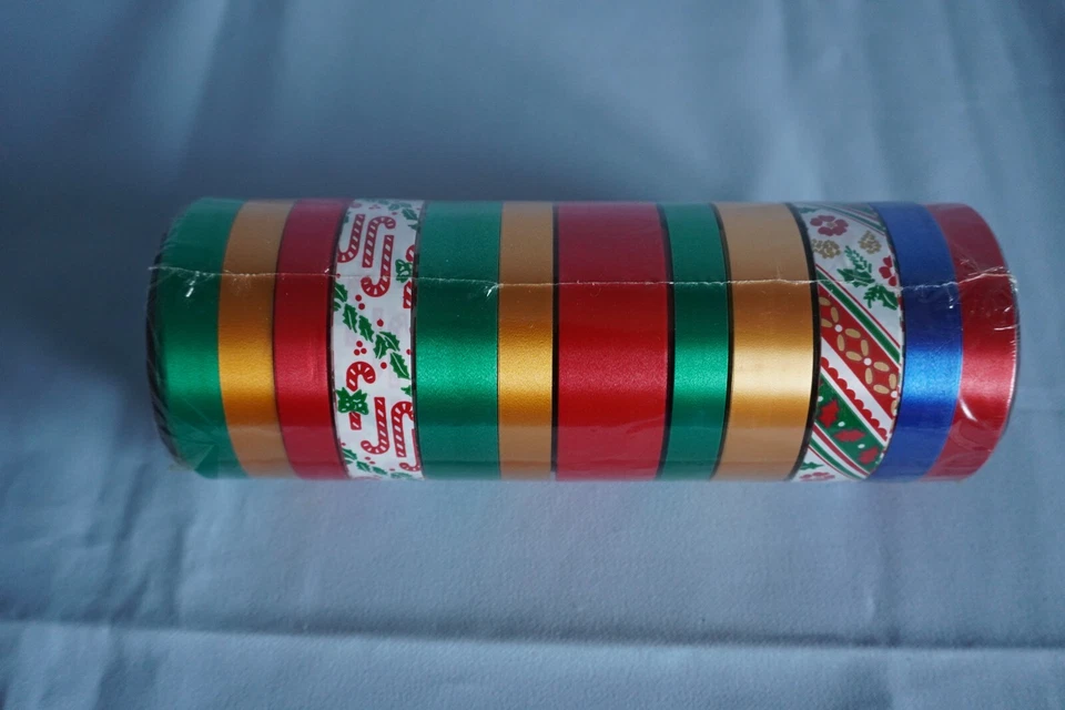 Berwick Christmas bow package ribbon 180 total feet 1/2" 3/4" 1" widths NOS - Image 3 of 4