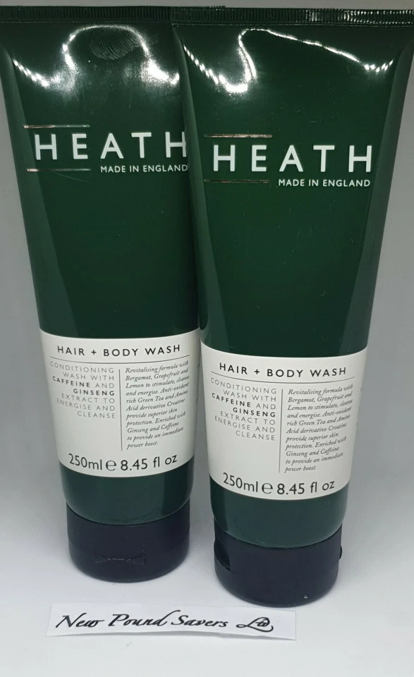 Heath Hair & Body Wash 2x 250ml Made in England
