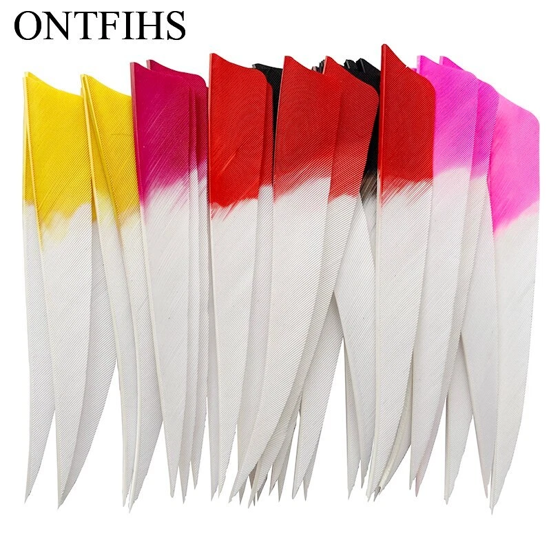 36Pcs 5Inch Shield Cut Fletching Arrow Feathers Gradient Turkey Feather Archery - Image 2 of 4