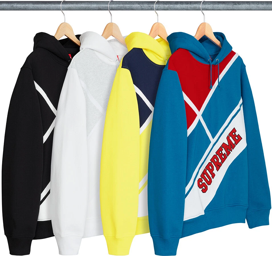 Sweat shirt à capuche Supreme Diagonal Aqua noir blanc S/S 18