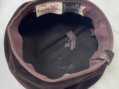Vintage Mid-Century Suzy Lee Brown Velvet Beret Hat – Margaret\'s Lubbock TX Beret Everyday 1950s Vintage Hats for Women for sale | eBay main image 3