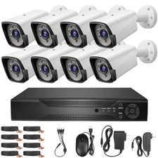 8 Camaras De Seguridad Exterior 1080P Para Casa Oficina Con Vision Nocturna CCTV