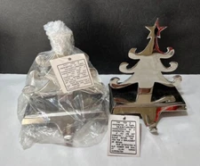 Christmas Tree Stocking Holder Pair Silver
