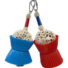 1931 Red White and Blue Sola Cake Toy for Medium Pet Birds Patriotic Chew Fun