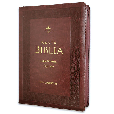 Biblia con Cierre Letra Gigante 15 puntos RV1960 imit cafe oscuro con indice