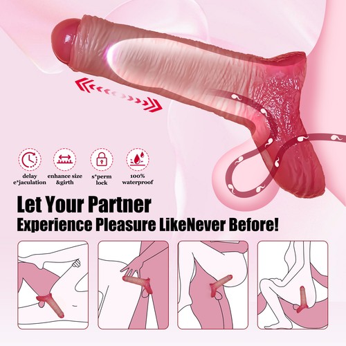 Reuse Penis Extension Enhancer Sleeve Cock Sheath Girth Extender Enlarger-Condom - Picture 18 of 72