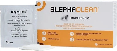 Blephaclean Wipes Sterile Daily Eyelid Cleansing Blepharitis - 20 Wipes