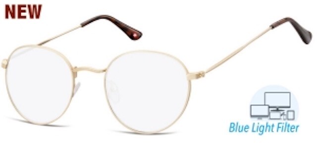 Lesebrille Montana Gold Blaufilter oversize Metall Rund Damen Modern - ЛУЧШАЯ РАСПРОДАЖА