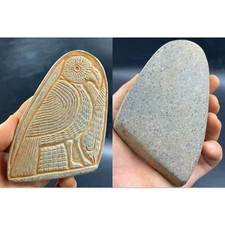 Unique Ancient Sumerian Mythical Bird Near Eastern Old Stone Fragment 11cm