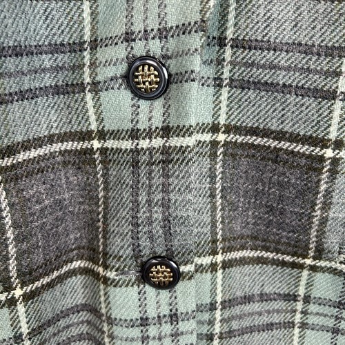 Giacca blazer vintage donna 12 verde grigio misto lana USA 2 bottoni Academia - Foto 5 di 11