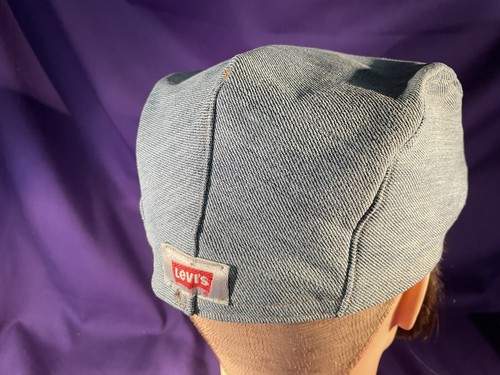 Driving Cap size 7 1/4 or M upcycled Levis light blue - Picture 4 of 6