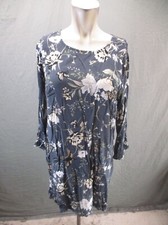 OLD NAVY Size L Womens Multicolor Back Keyhole Round Neck Long Sleeve Dress 281