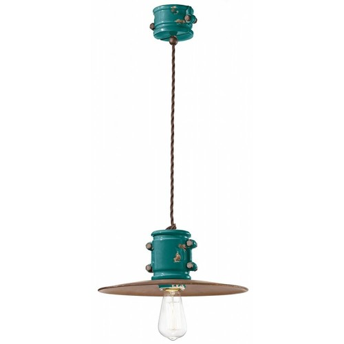 Lámpara de Araña Colgante Cerámica Vintage Retro Azul Cielo Y Herrumbre FLR-26 - Imagen 8 de 8