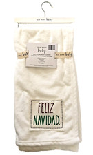 Rae Dunn  FELIZ NAVIDAD  Christmas Baby Blanket 30  X 40  White Soft Plush Throw