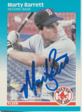 Marty Barrett authentic signed autographed trading card COA