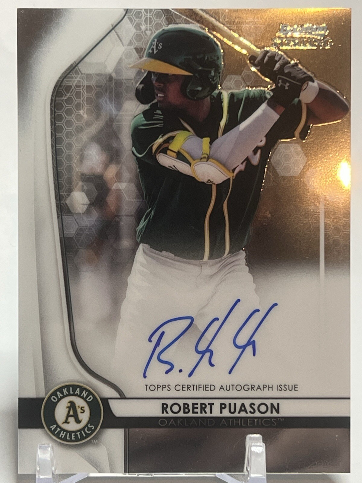 Robert Puason Prospect Autograph 2020 Bowman Sterling #BSPA-RP Oakland Athletics