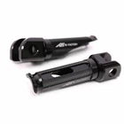 Black SHINOBI Motorcycle Front Foot Pegs For Yamaha YZF R7 21-22